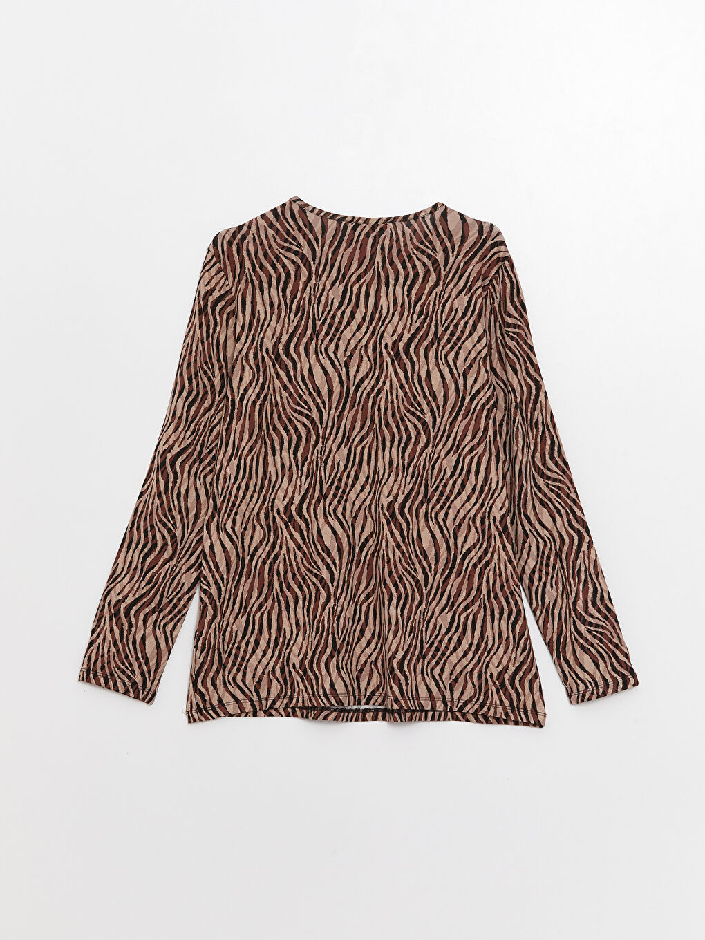 Women's Crew Neck Patterned Long Sleeve T-Shirt-7