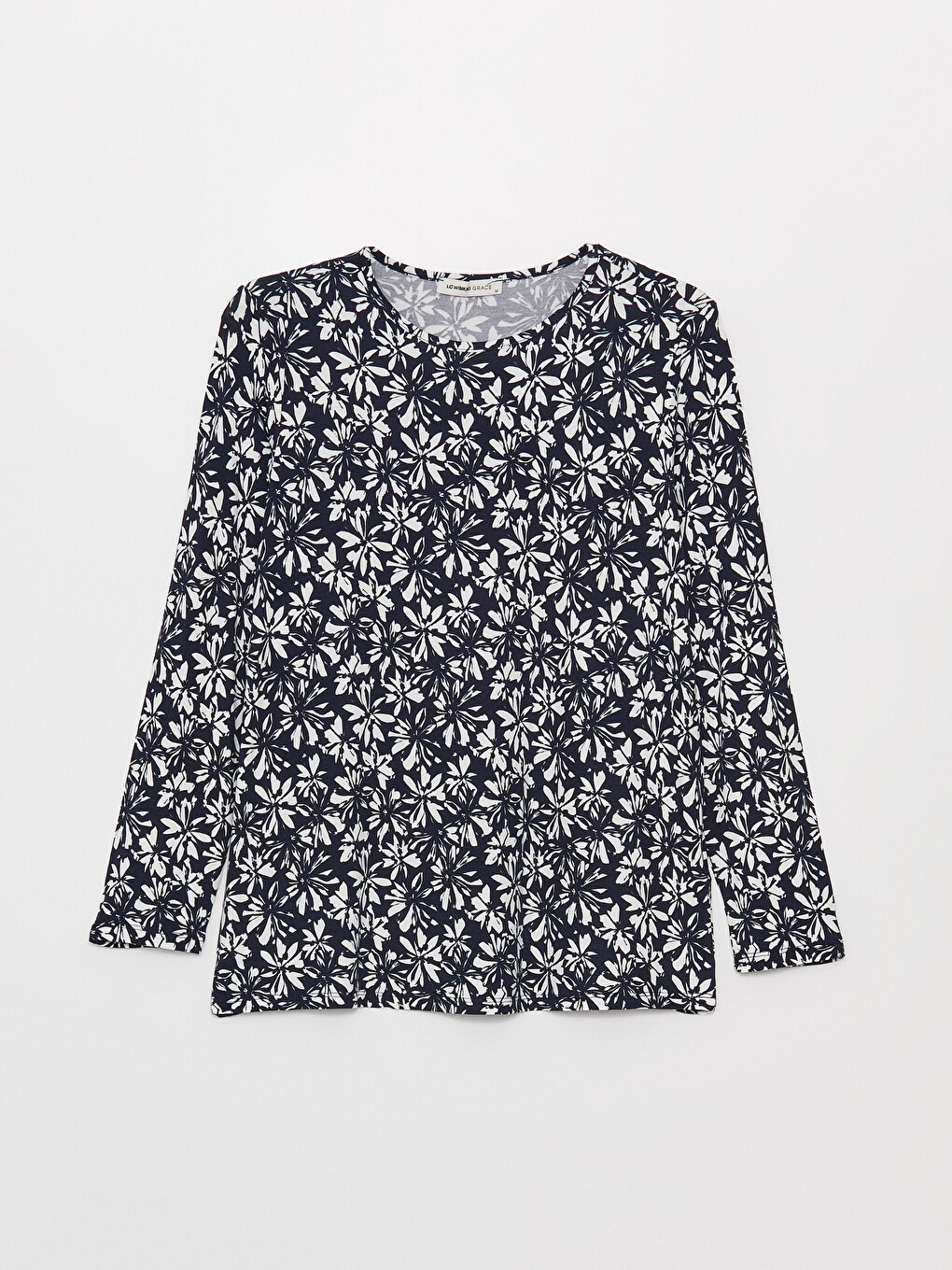 Tricou Cu Guler Rotund Imprimat Cu Mânecă Lungă Pentru Femei-5