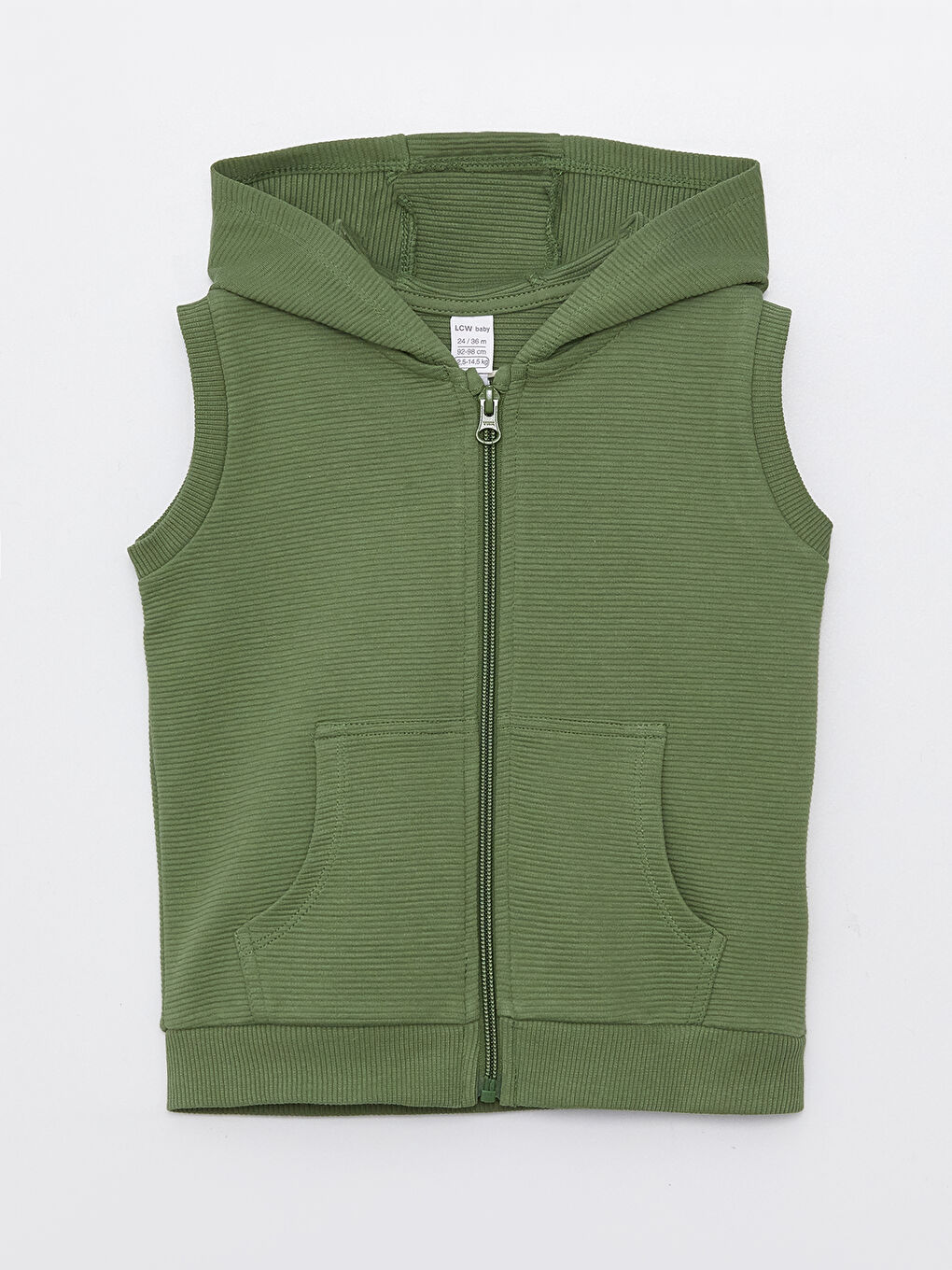 Yeşil Kapüşonlu Erkek Bebek Yelek