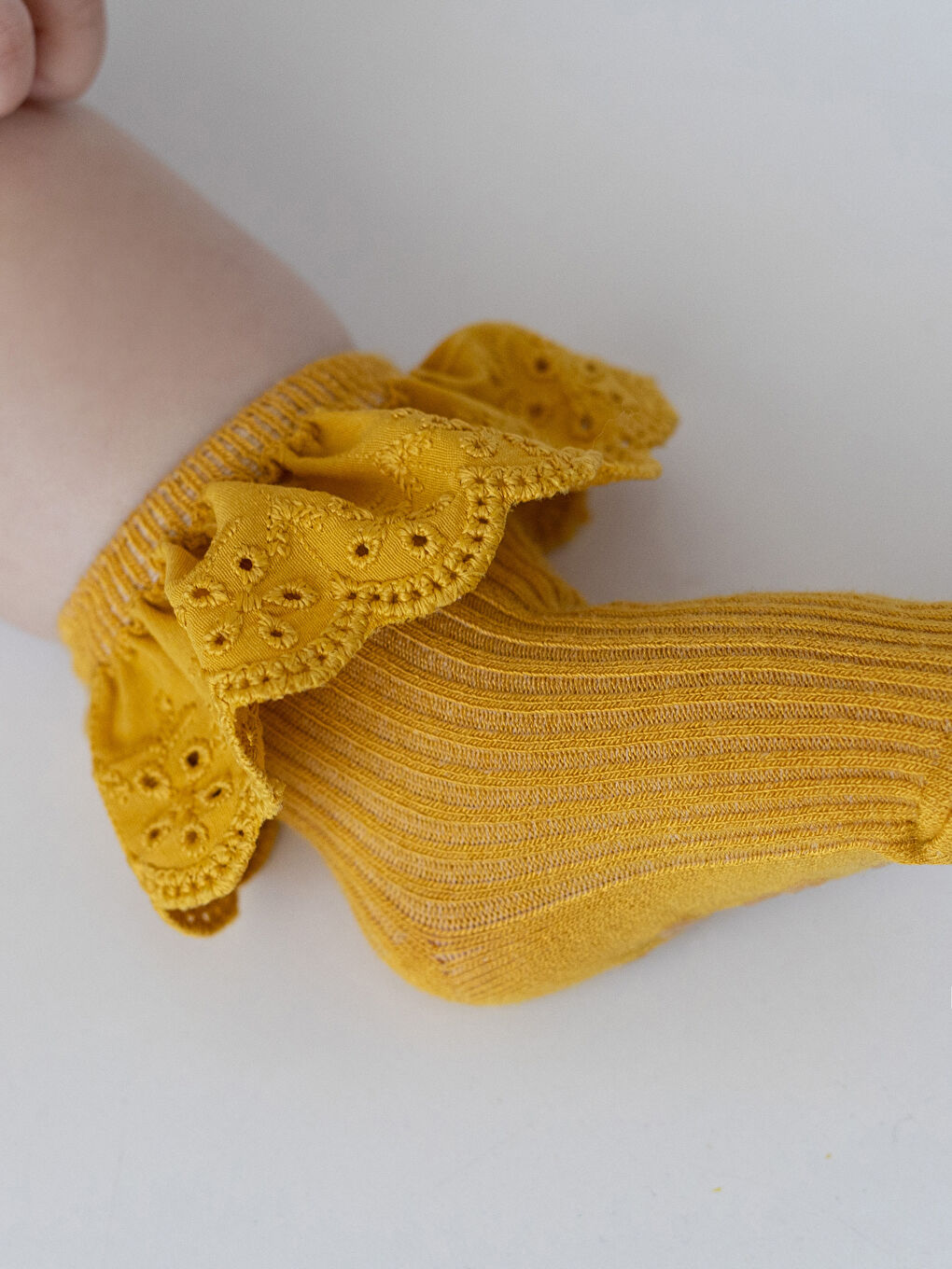 Pembe Dantel Detaylı Kız Bebek Soket Çorap 3'lü-1