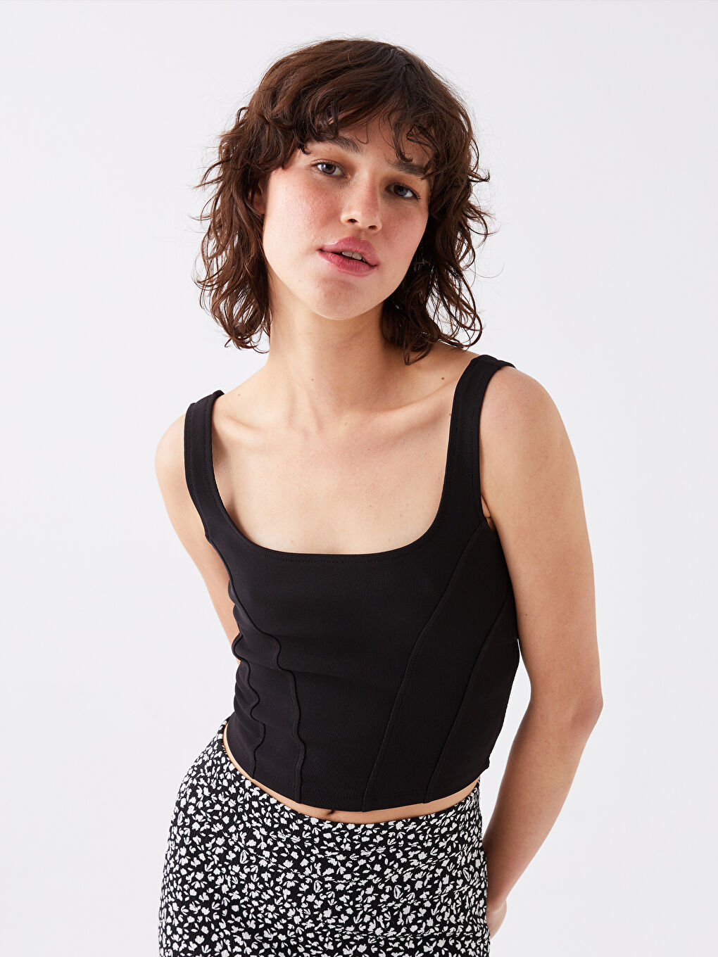 Square Collar Strap Women Crop -S39418Z8-RQN