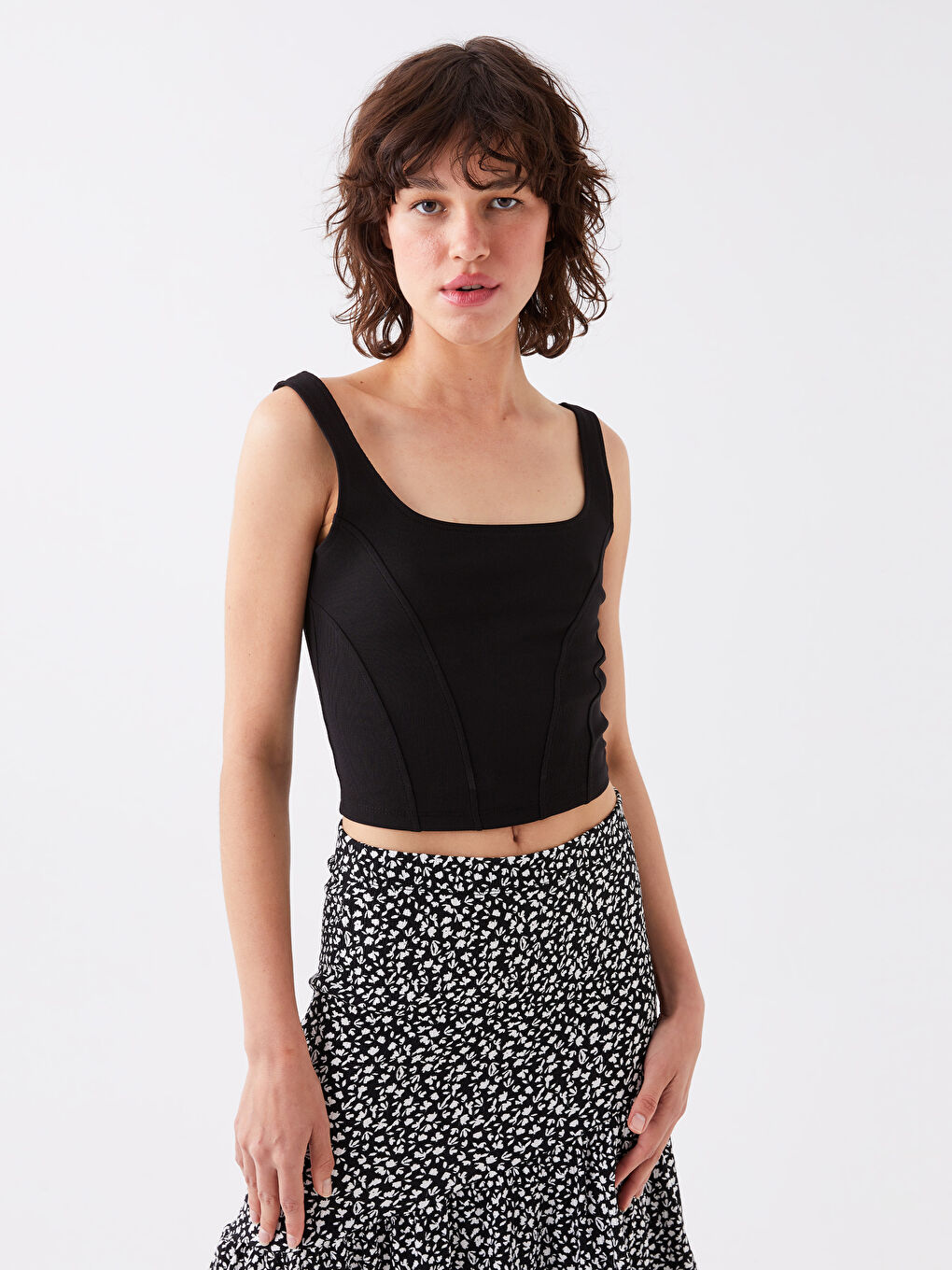 Square Collar Strap Women Crop -S39418Z8-RQN
