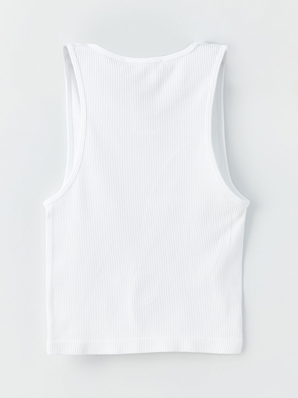 Beyaz Kadın Bisiklet Yaka Düz Crop-6