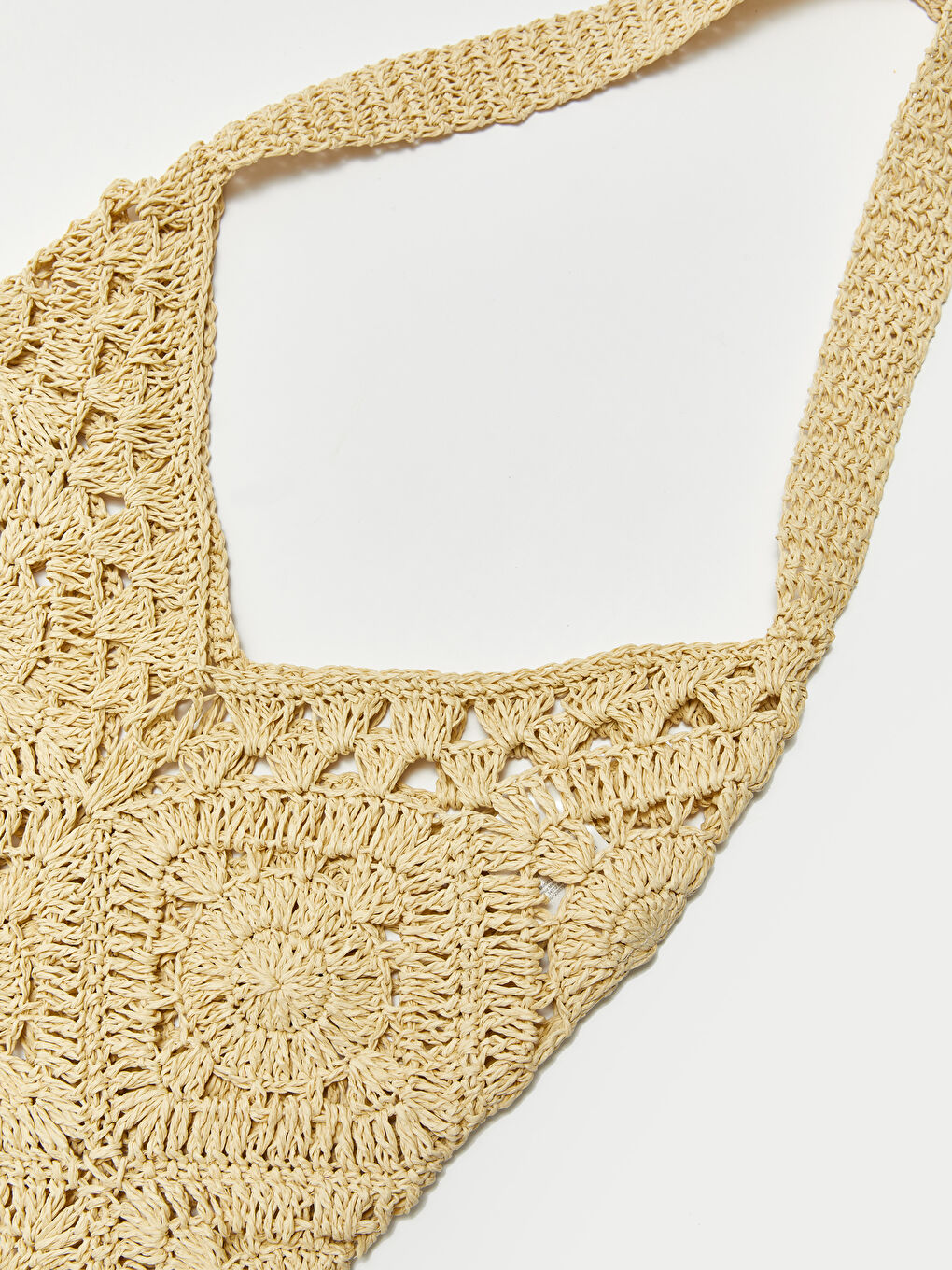 Ekru Hasır Kadın Omuz Çantası-4