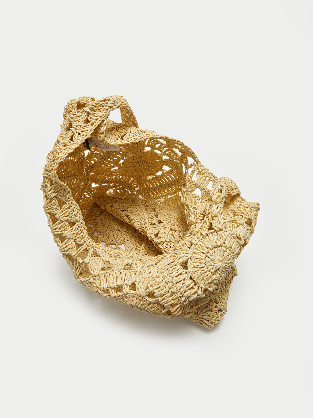 Ekru Hasır Kadın Omuz Çantası-5