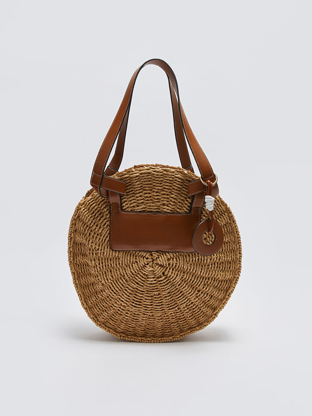 LCW ACCESSORIES Bej Yuvarlak Hasır Kadın Omuz Çantası - 3