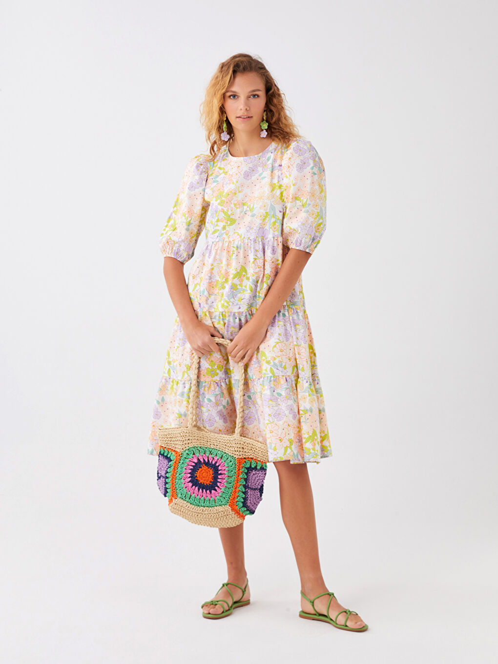 Sac d'épaule en paille à motifs pour Femmes-3