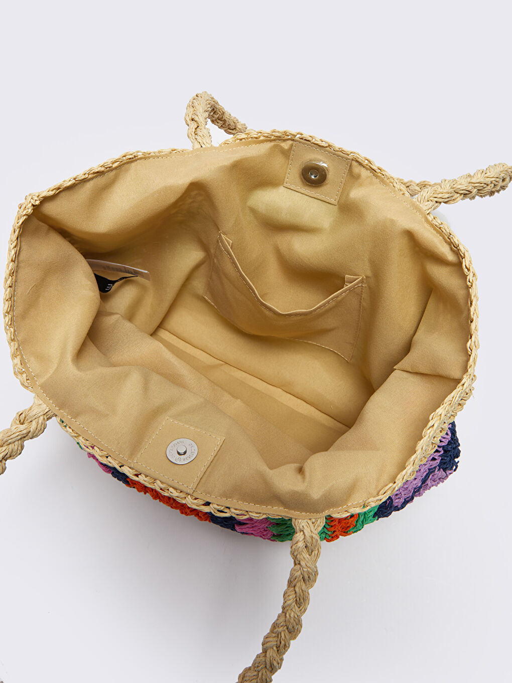 Sac d'épaule en paille à motifs pour Femmes-6