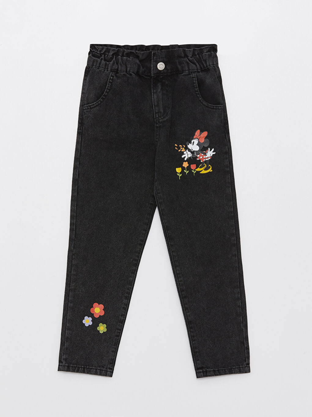 جينز للبنات بطبعة ميني ماوس بخصر مرن