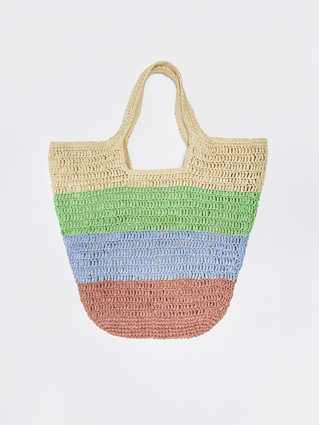 Әйелдерге арналған түрлі-түсті сабан иық сөмкесі-3