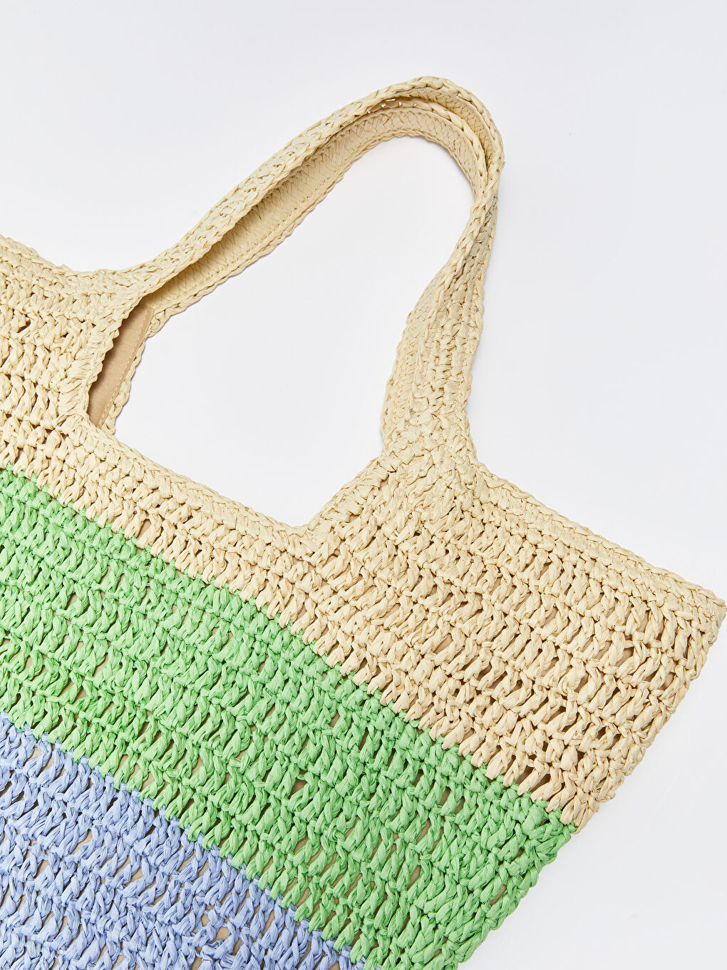 Әйелдерге арналған түрлі-түсті сабан иық сөмкесі-4