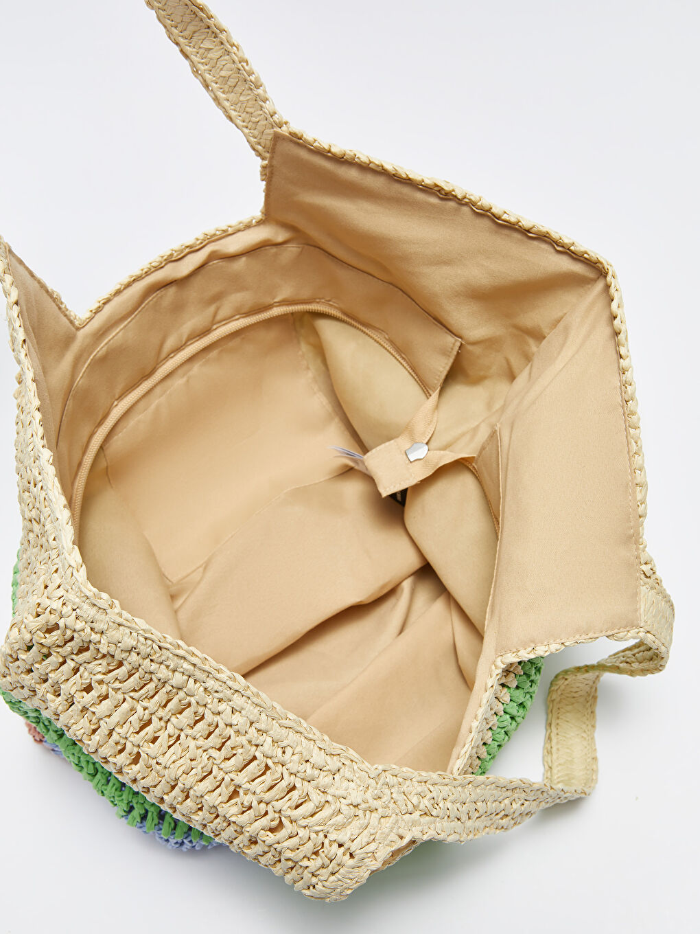 Әйелдерге арналған түрлі-түсті сабан иық сөмкесі-5