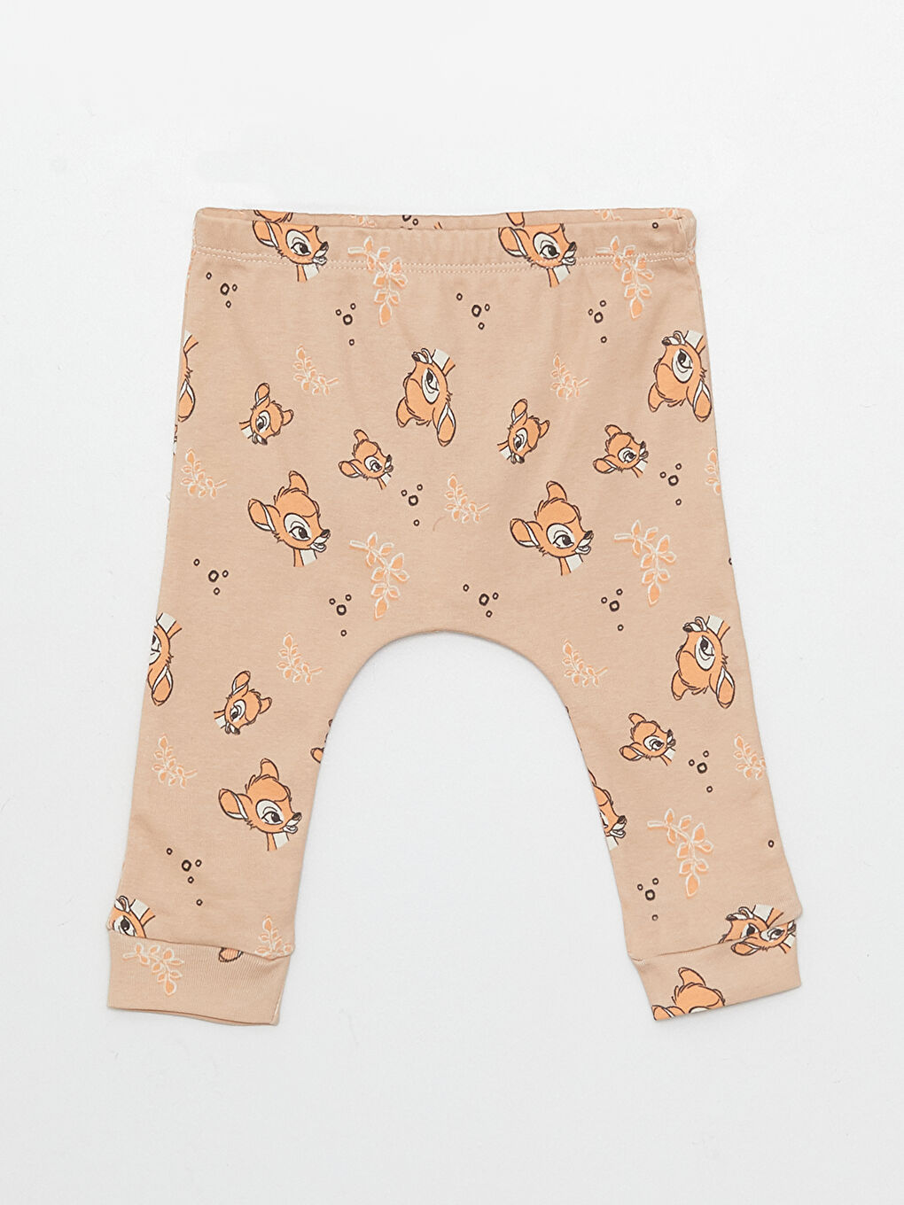 Crew Neck Short Sleeve Bambi Printed Baby Girl 3-Piece Set-2