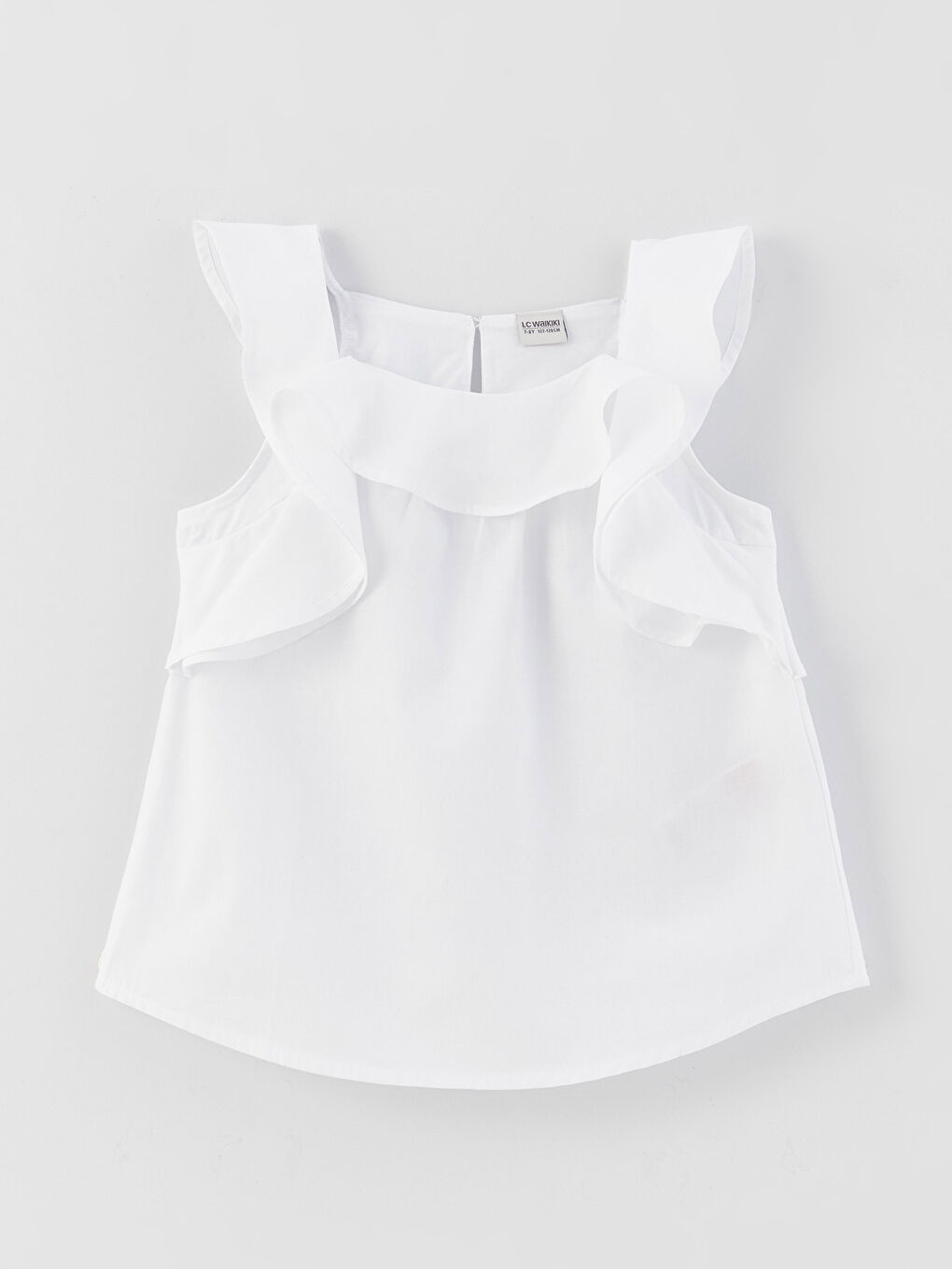 Square Neck Frill Detailed Girl's Blouse
