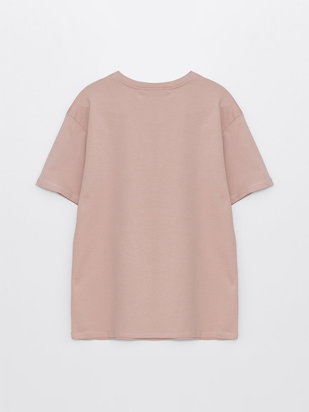 Pembe Bisiklet Yaka Baskılı Kısa Kollu Kadın Tişört-6