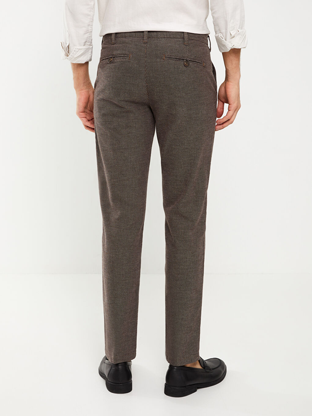 Slim Fit Dobby Fabric Men's Trousers -S39504Z8-HMK
