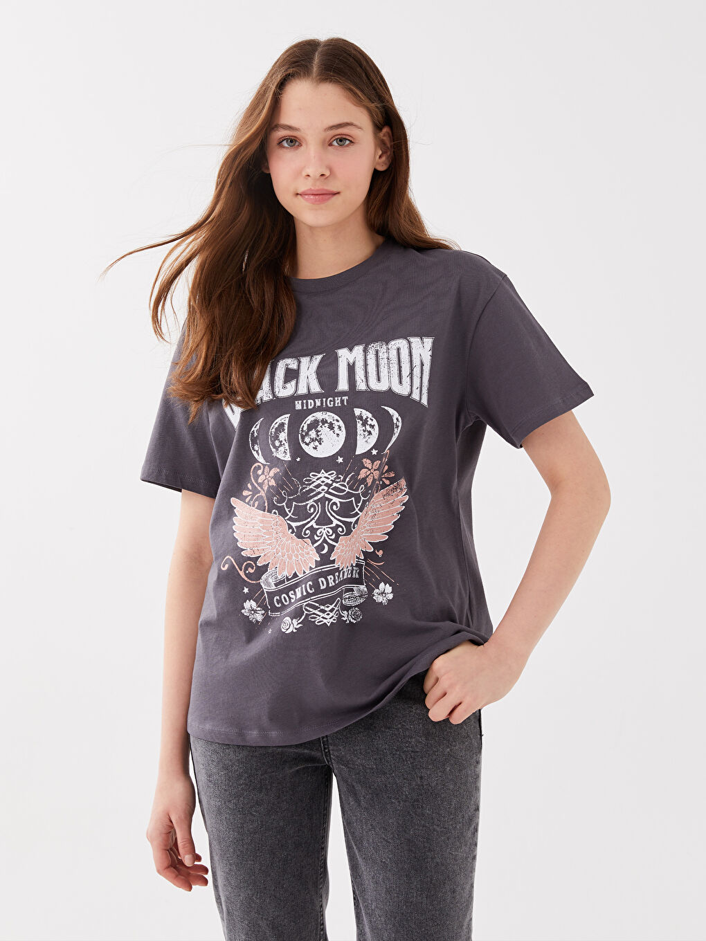 Crew Neck Printed Short Sleeve Women's T-Shirt