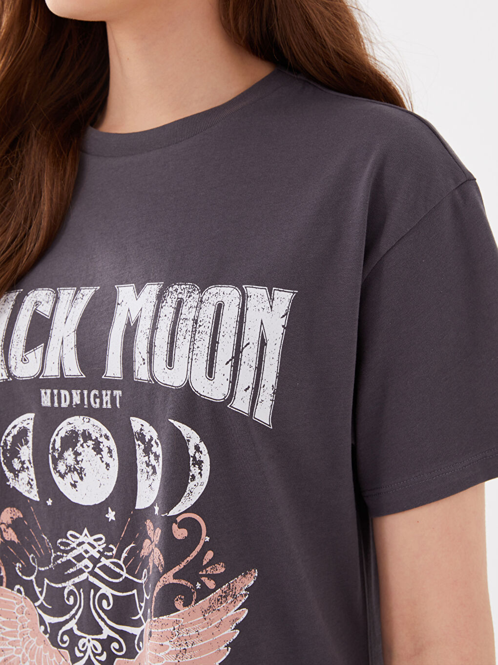 Crew Neck Printed Short Sleeve Women's T-Shirt-3