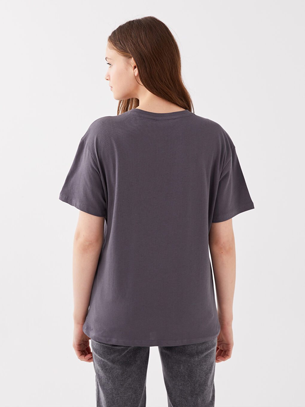 Crew Neck Printed Short Sleeve Women's T-Shirt-4