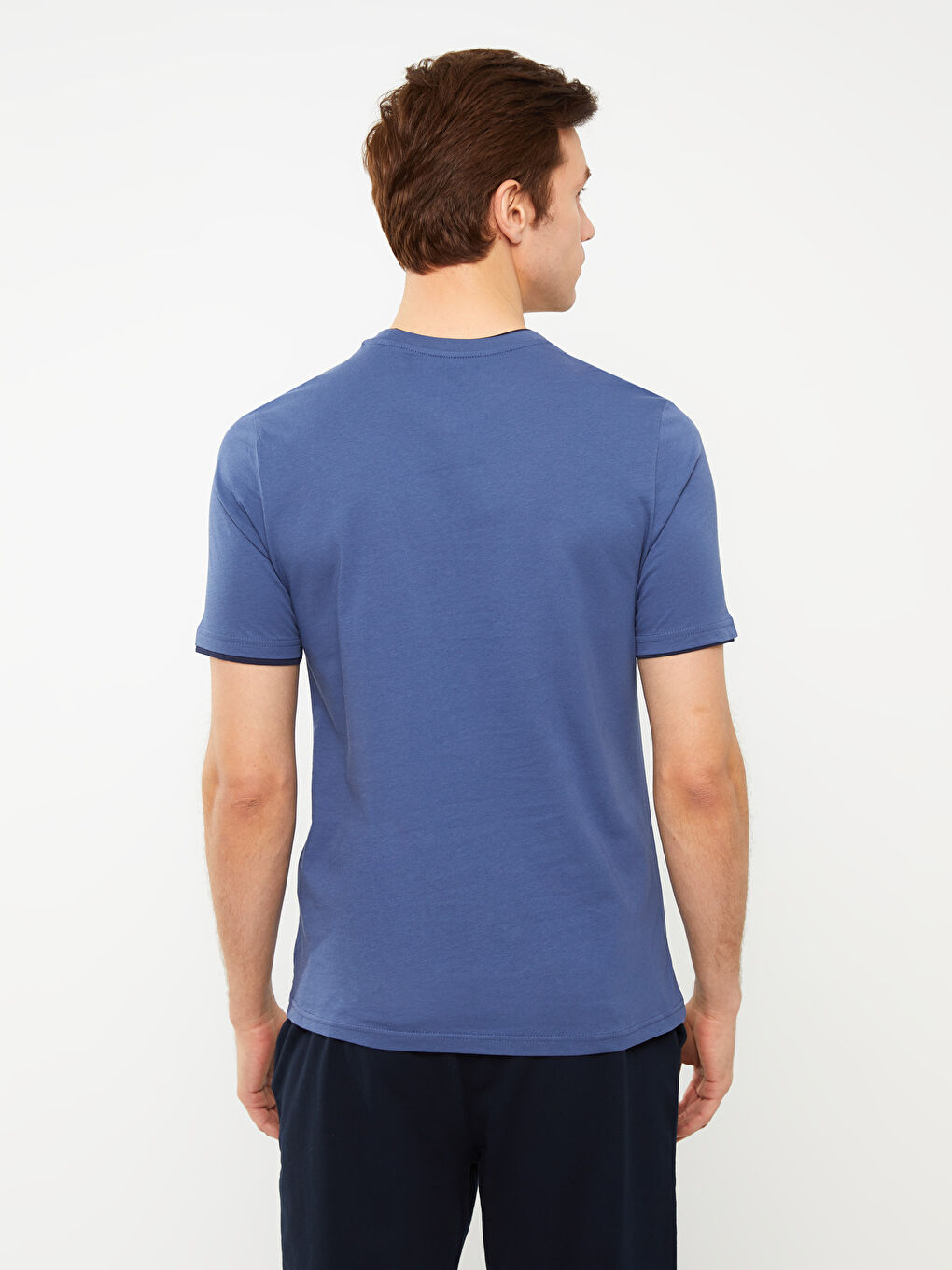 İndigo Bisiklet Yaka Kısa Kollu Baskılı Penye Erkek Tişört-4