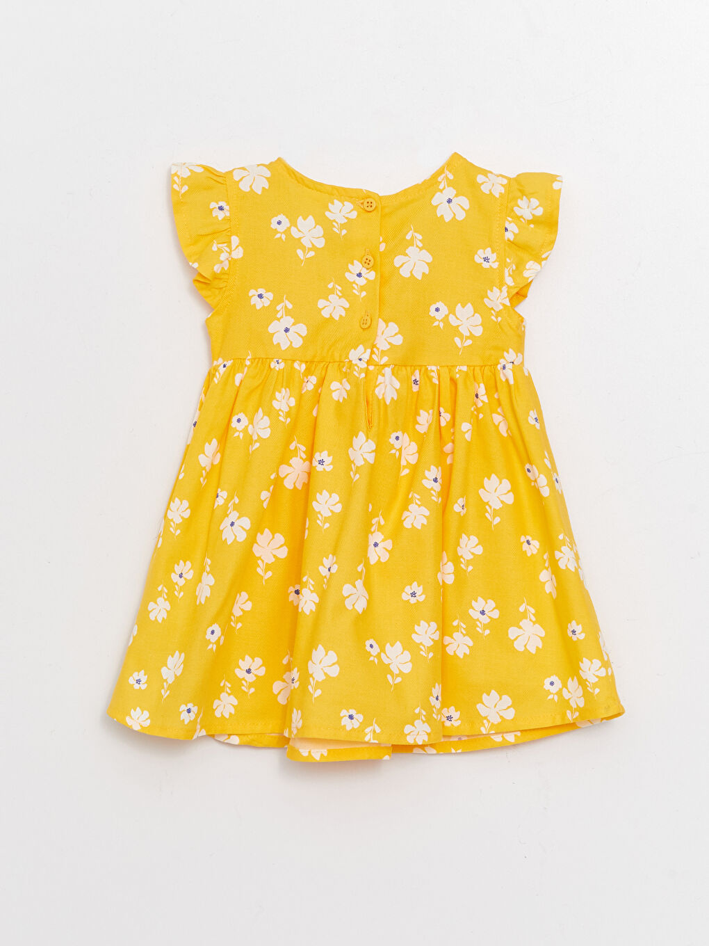 Crew Neck Patterned Baby Girls' Dress-1