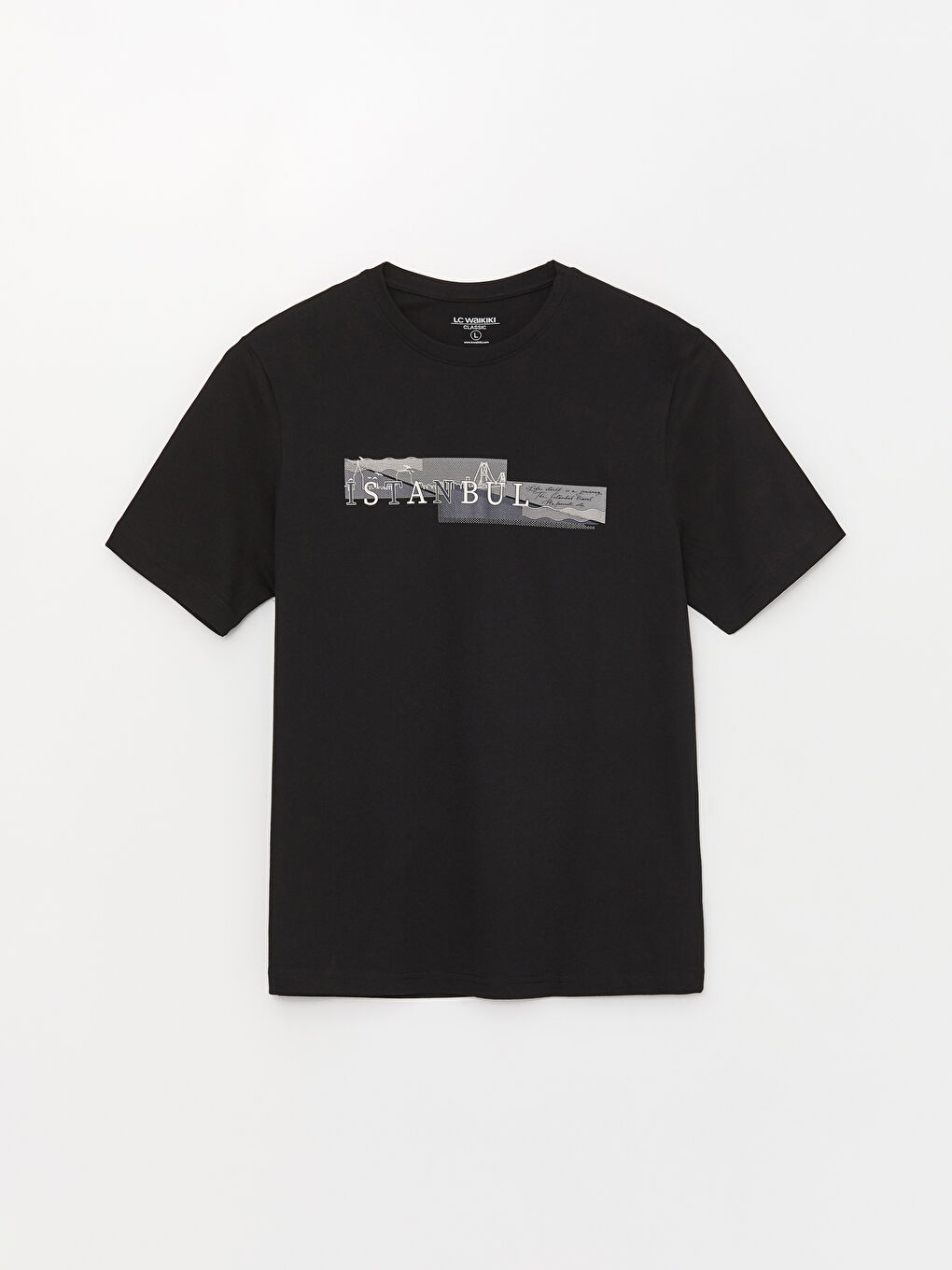 Crew Neck Short Sleeve Printed Combed Cotton Men's T-shirt-5