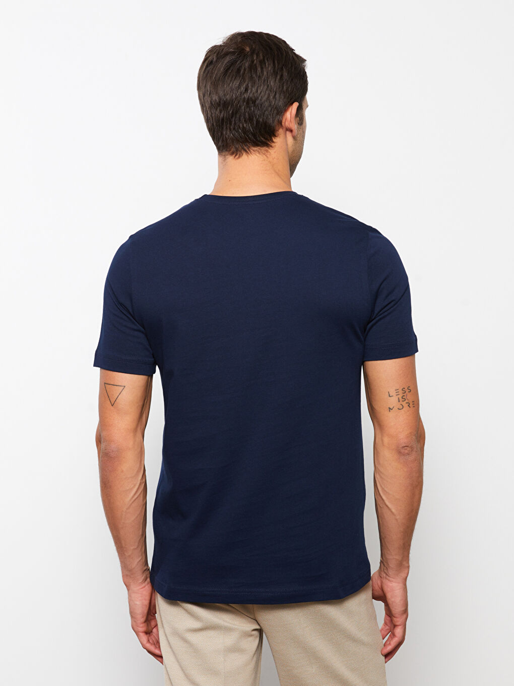 تيشيرت رجالي ياقة دائرية كم قصير مطبوع قطن ممشط-4