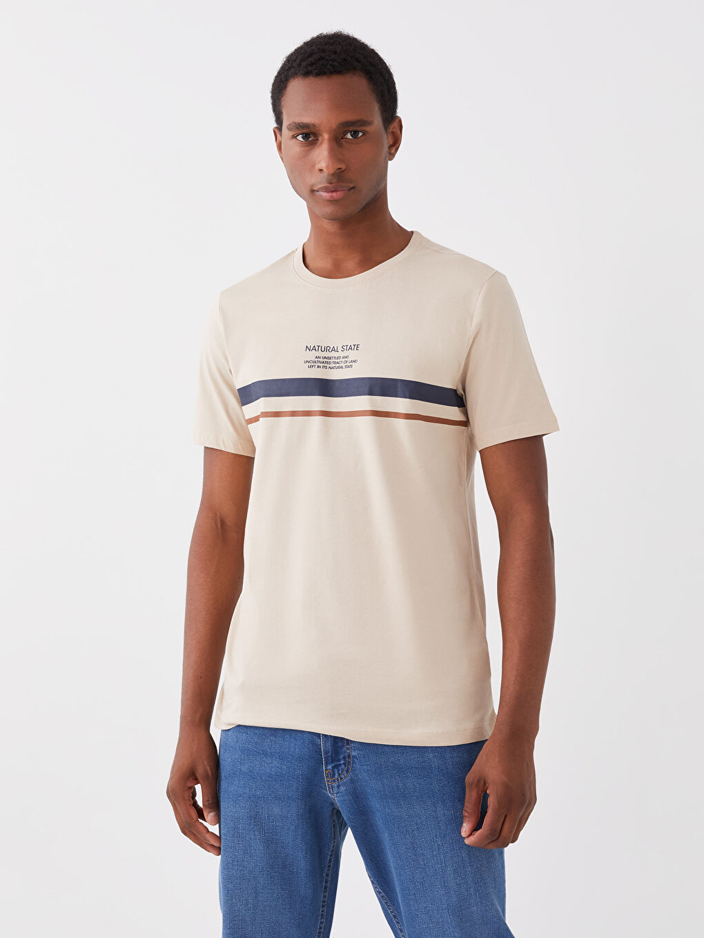 Tシャツ・カットソー EMIS 24/7 T-SHIRT 4BXK310 XSIDE Crew Neck Printed Short Sleeve Men's T-Shirt -S39524Z8