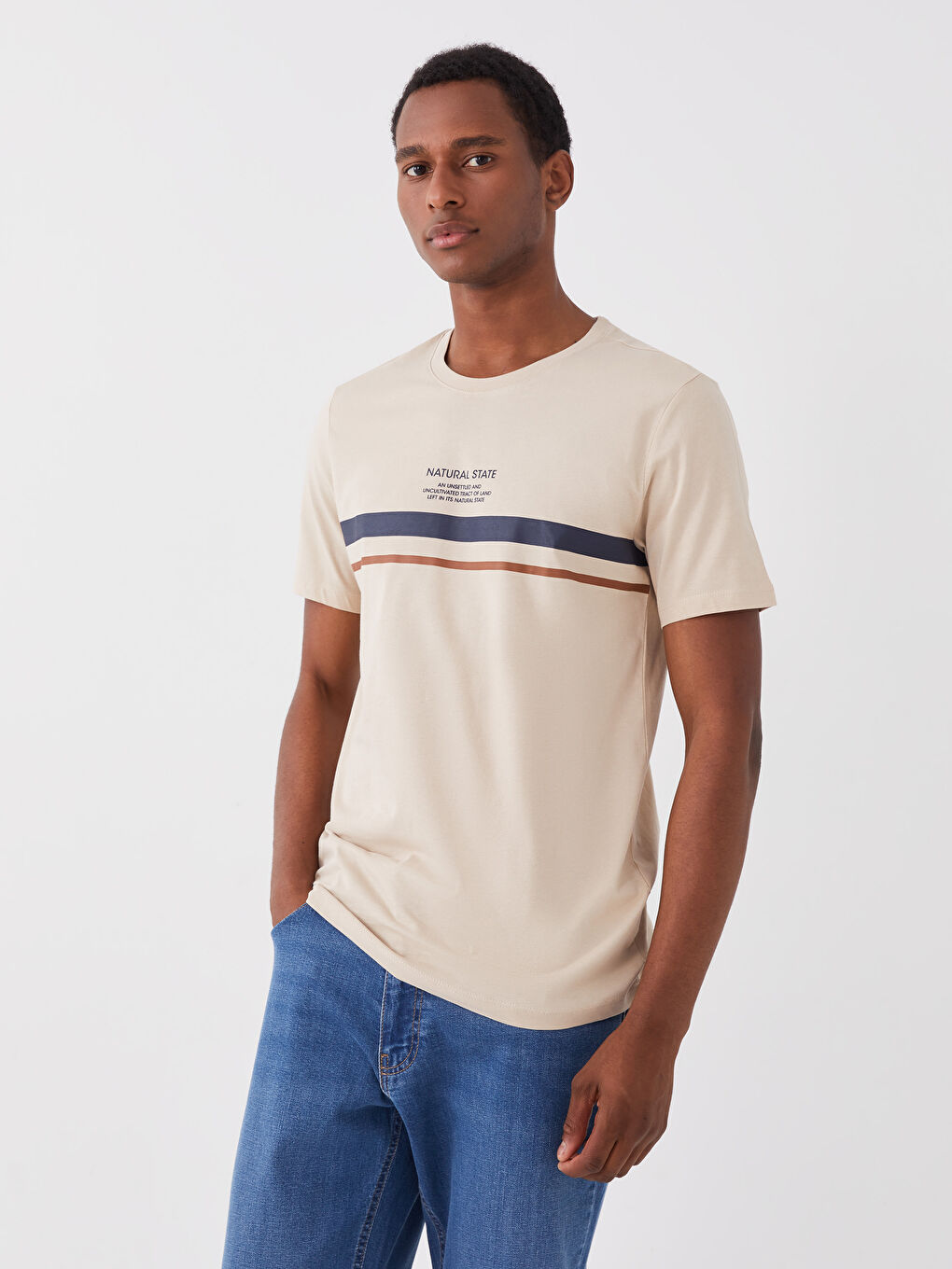 XSIDE Crew Neck Printed Short Sleeve Men's T-Shirt -S39524Z8
