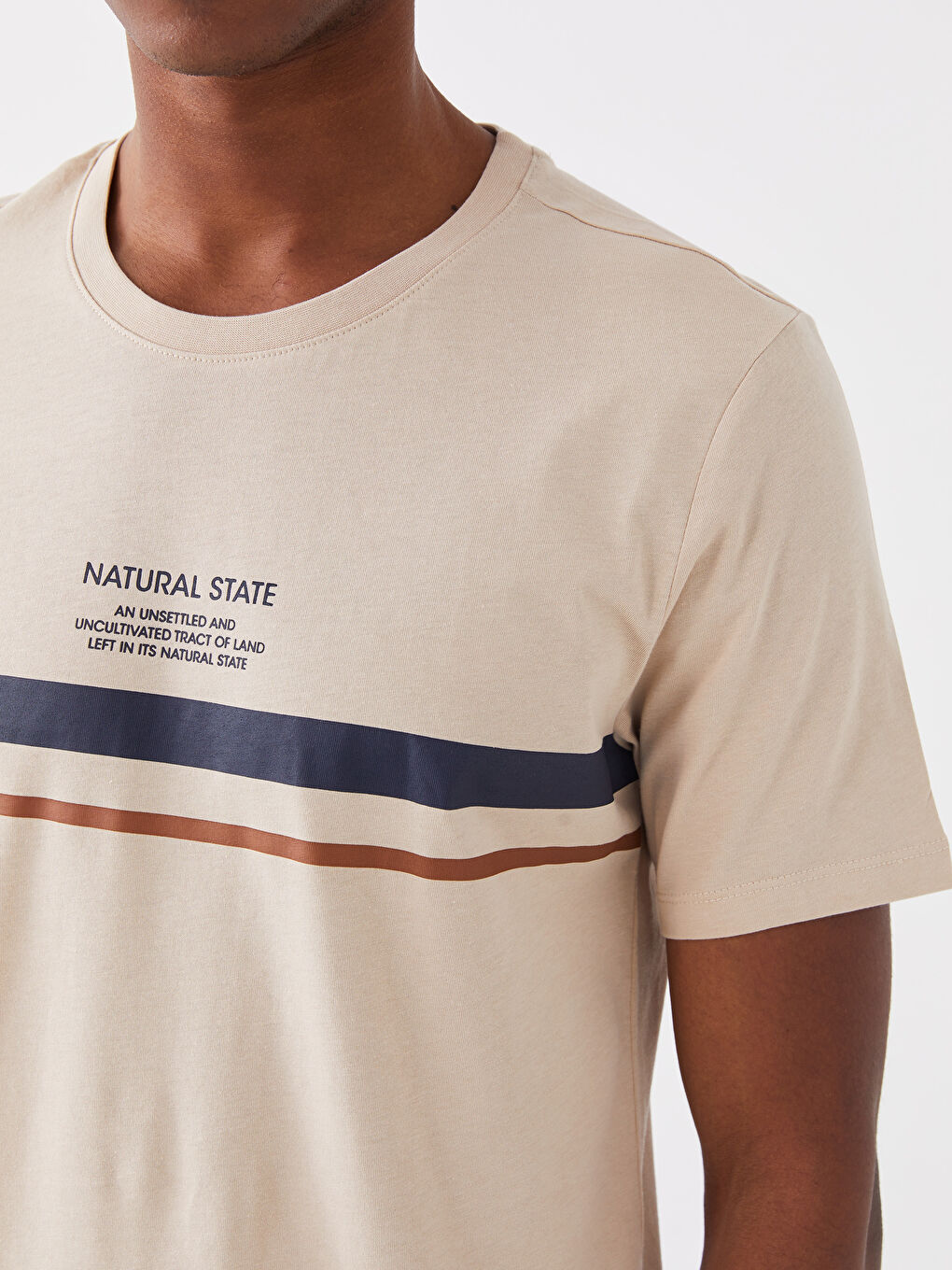 XSIDE T-shirt à manches courtes imprimé à col rond pour hommes -S39524Z8-MB0