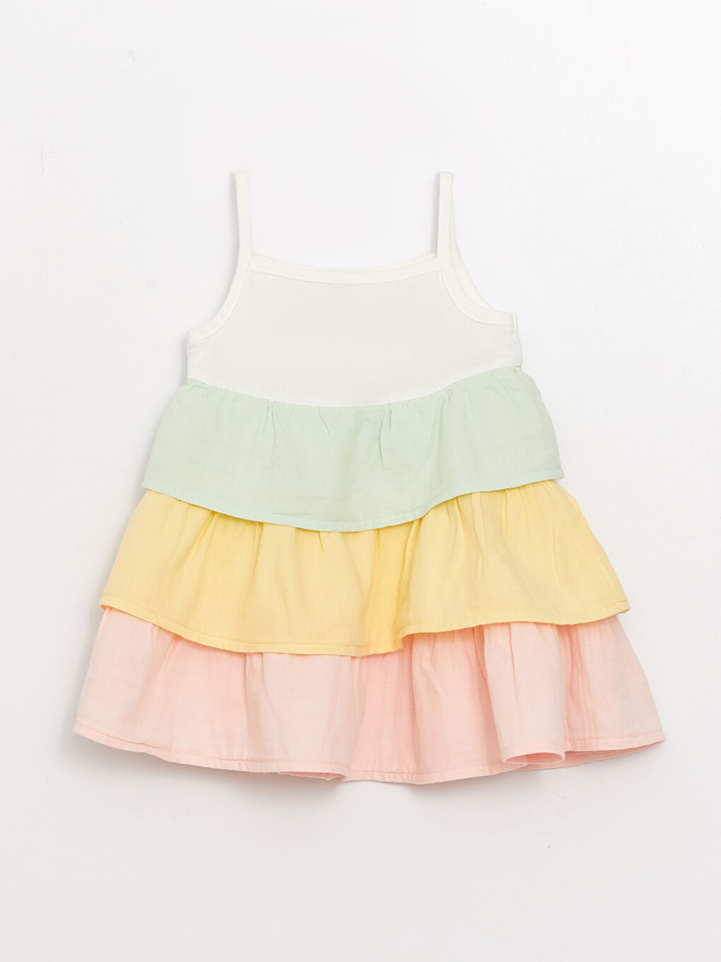 LCW baby Square Neck Strappy Baby Girls Dress -S39533Z1-FDL