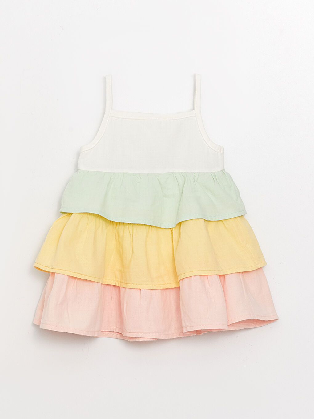 LCW baby Square Neck Strappy Baby Girls Dress -S39533Z1-FDL