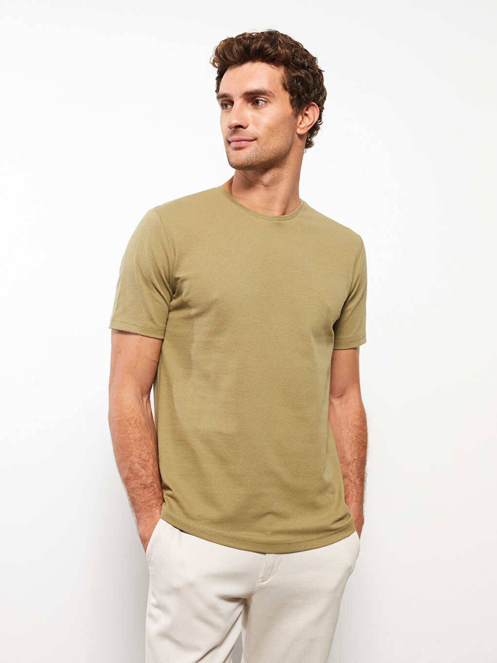 Crew Neck Short Sleeve Patterned Men's T-Shirt-1