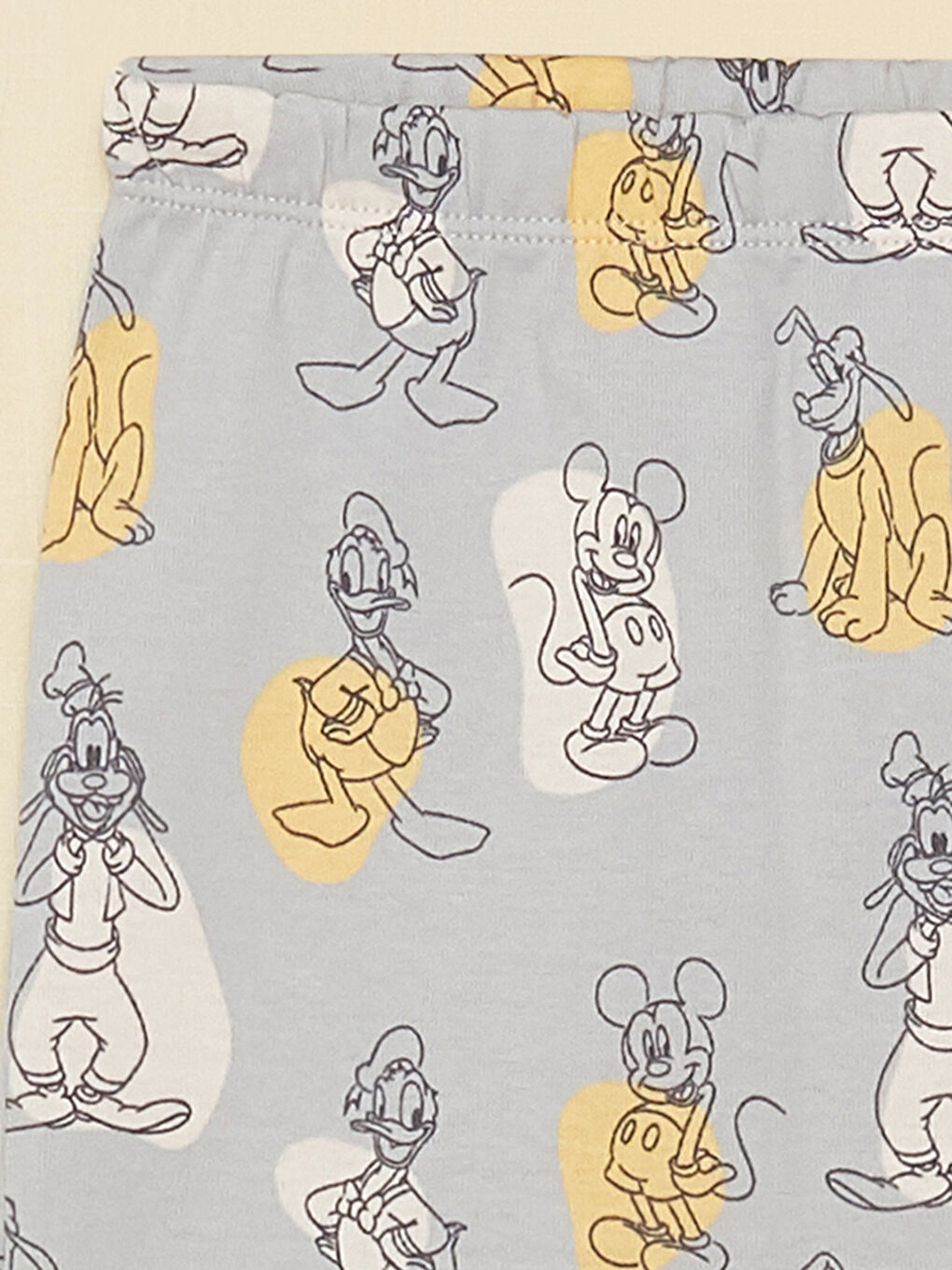 Bej Bisiklet Yaka Mickey Mouse Baskılı Erkek Bebek 3'lü Takım-3