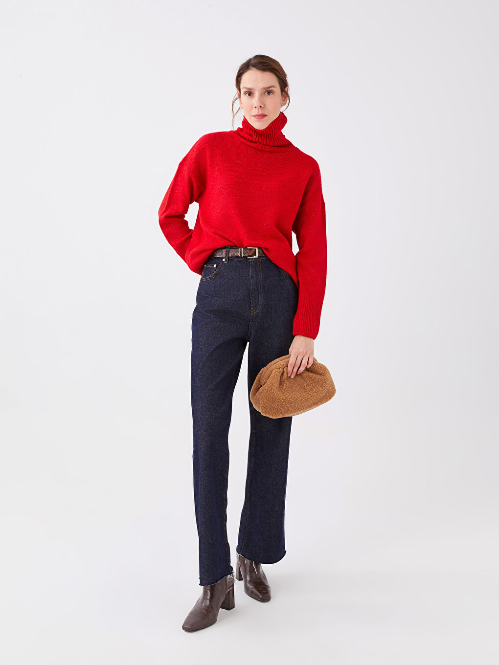 Turtleneck Plain Long Sleeve Women's Knitwear Sweater -S39552Z8-LCU