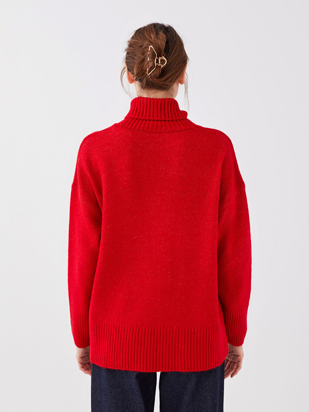 Turtleneck Plain Long Sleeve Women's Knitwear Sweater -S39552Z8-LCU