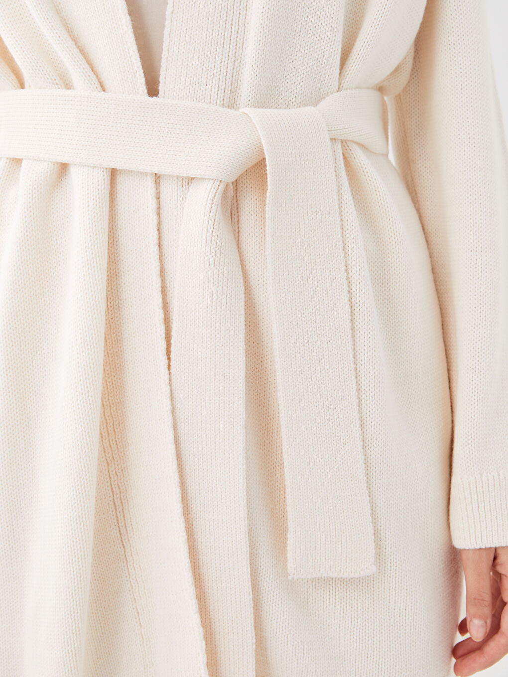 Shawl Collar Plain Long Sleeve Women's Knitwear Cardigan-3