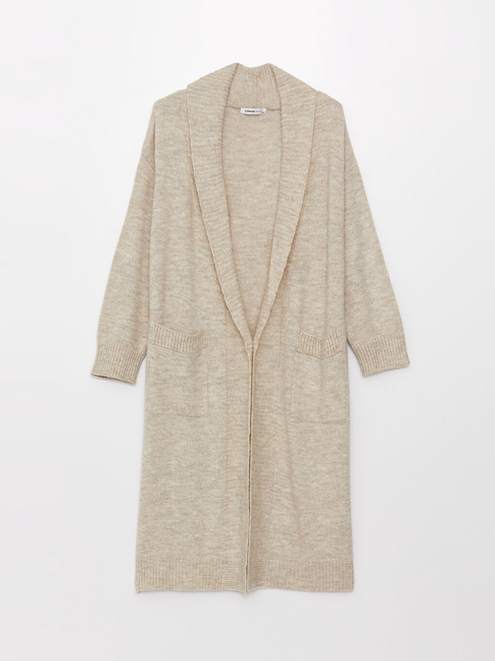 LCWAIKIKI Basic Shawl Collar Plain Long Sleeve Oversize Women's Knitwear Cardigan -S39558Z8-L8R