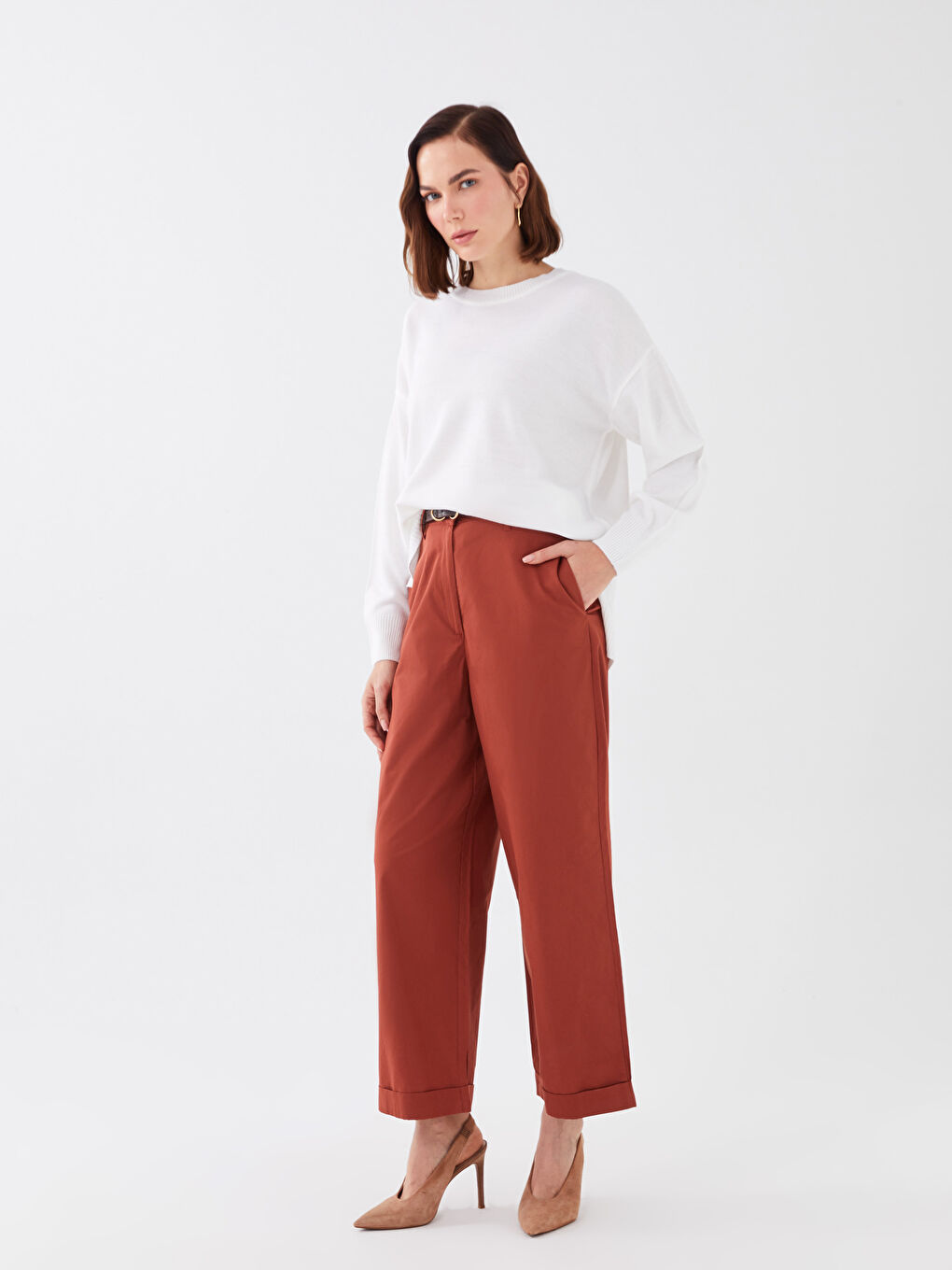 سترة تريكو واسعة بياقة دائرية للسيدات-2