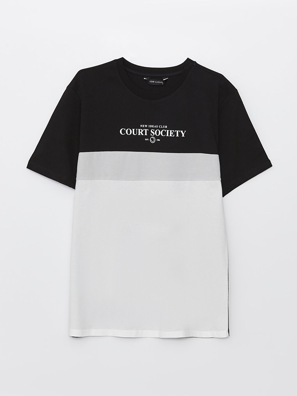 XSIDE Crew Neck Short Sleeve Printed Combed Cotton Men's T-shirt -S39563Z8-CVL