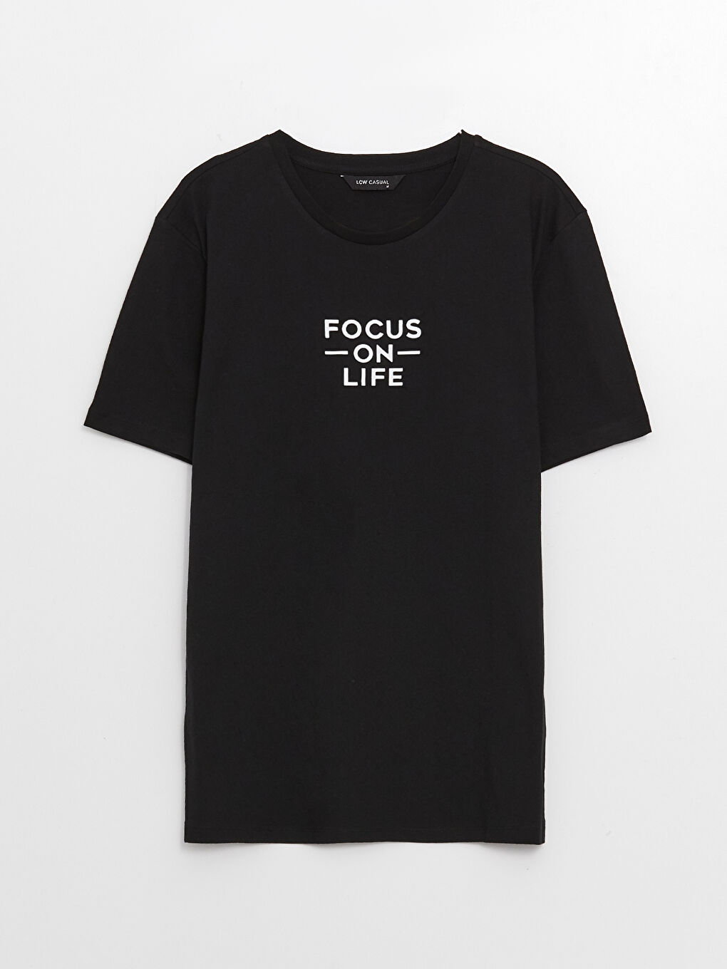 Ерлерге арналған трикотаж дөңгелек жағалы қысқа жең принтті мақта футболка-4