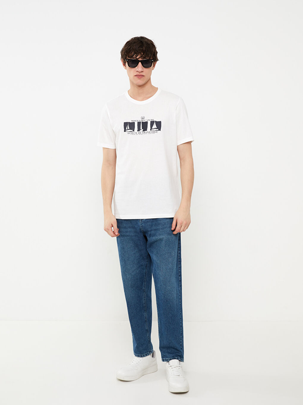 Crew Neck Short Sleeve Printed Combed Cotton Men's T-shirt -S39567Z8-R5B