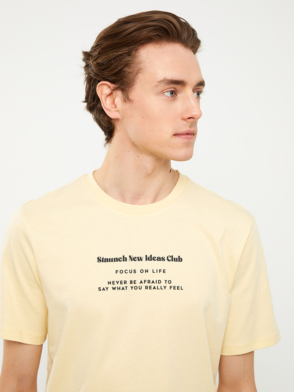 Crew Neck Short Sleeve Printed Combed Cotton Men's T-shirt-1