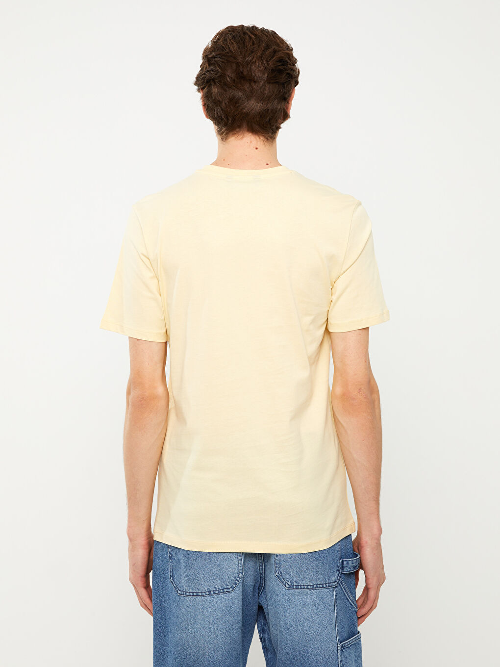 Crew Neck Short Sleeve Printed Combed Cotton Men's T-shirt-4