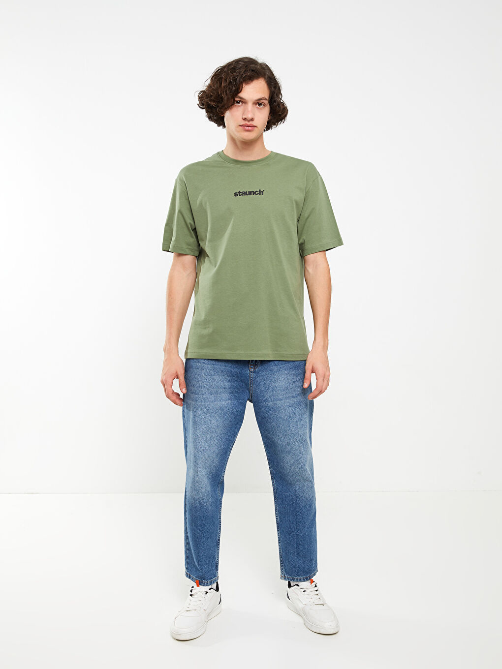 Crew Neck Short Sleeve Printed Combed Cotton Men's T-shirt-2