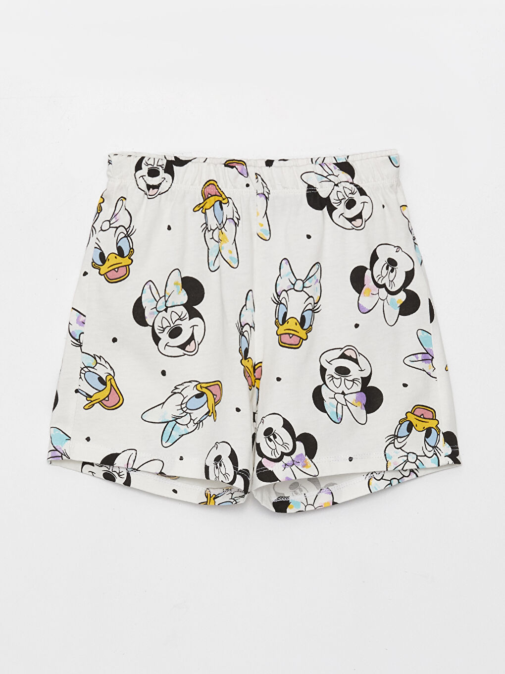 Collared Neck Minnie Mouse Printed Short Sleeve Girls' Shortie Pyjama Set-2