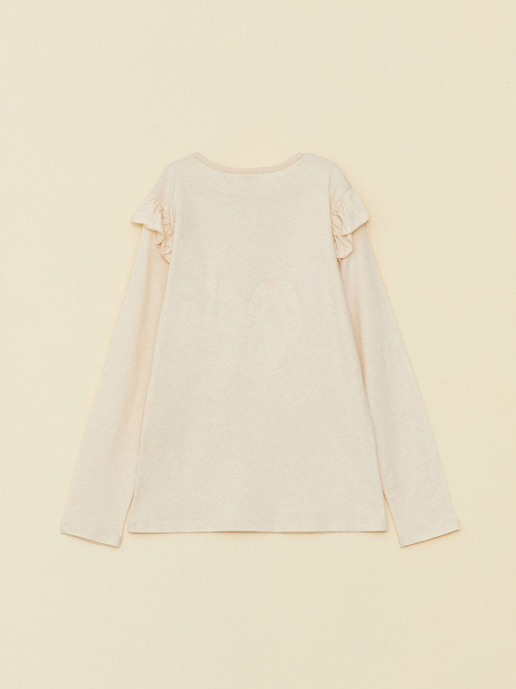 LCW Kids Тениска с кръгло деколте, бродирана, с дълъг ръкав за момичета -S39577Z4-S23