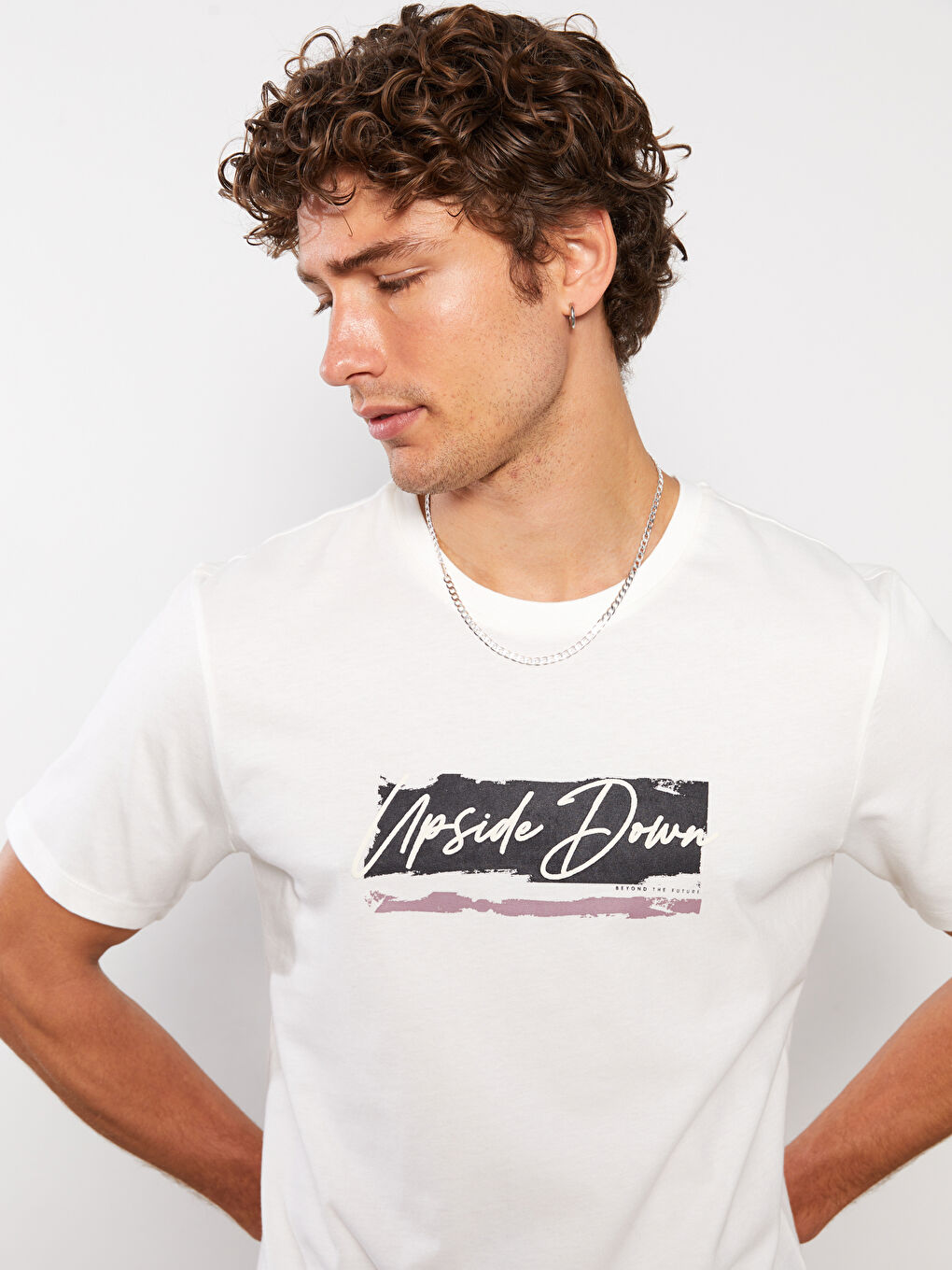 Crew Neck Short Sleeve Printed Combed Cotton Men's T-shirt-2