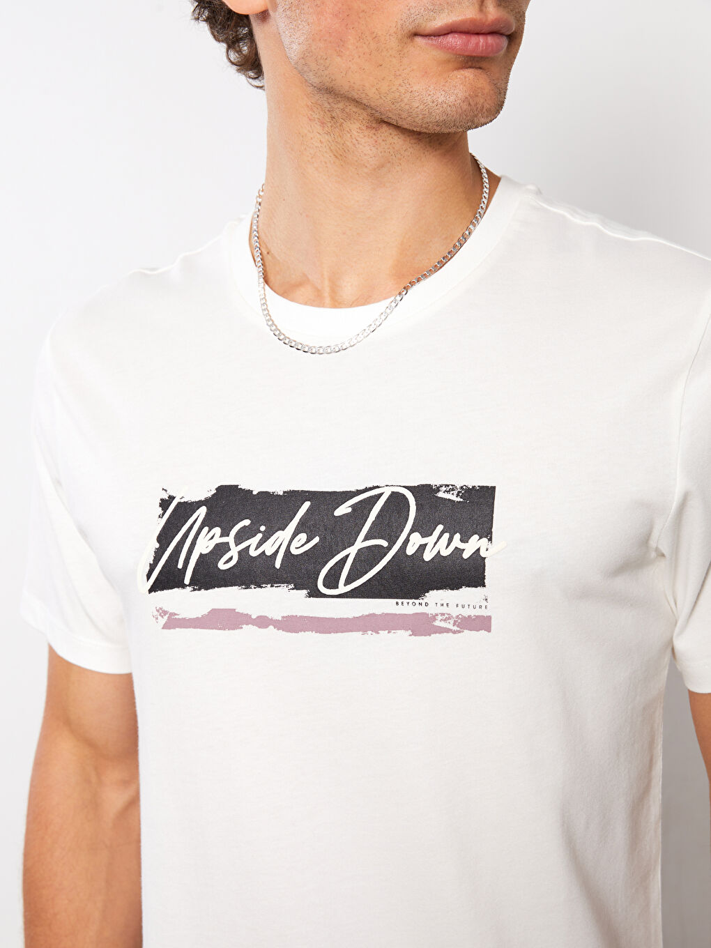 Crew Neck Short Sleeve Printed Combed Cotton Men's T-shirt-3