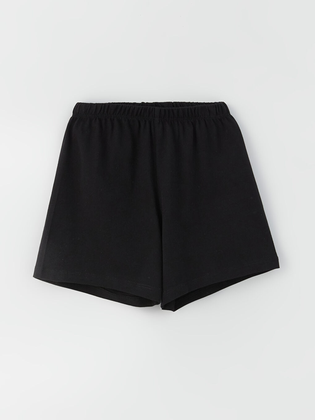 Siyah Bisiklet Yaka Baskılı Kısa Kollu Kız Çocuk Şortlu Pijama Takımı 2'li-3